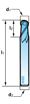 切削刀具-二刃圆头铣刀