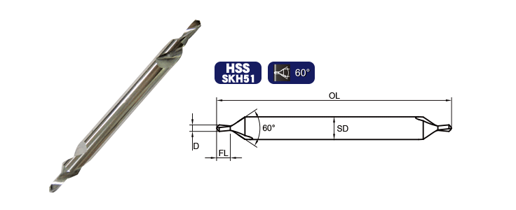 刀具-60度高速钢中心钻头