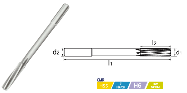 刀具-HSS直柄高钴机械铰刀