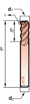 cutting tools-3 Flute Corner Radius End Mills