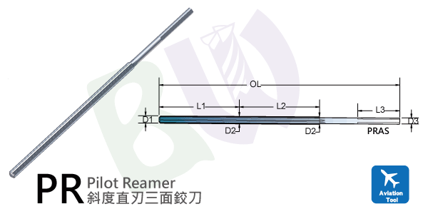 tool,Aerospace Tapered Straight Flute Reamer (3-flat holder)