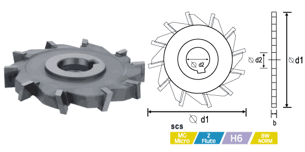 tool-Side Milling Cutter / Staggered Teeth