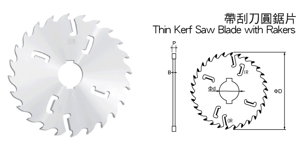 Thin Kerf Saw Blade with Rakers