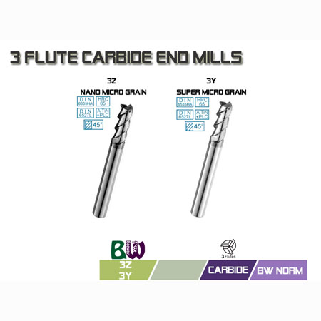 3 flute einde mill - 3Z, 3Y